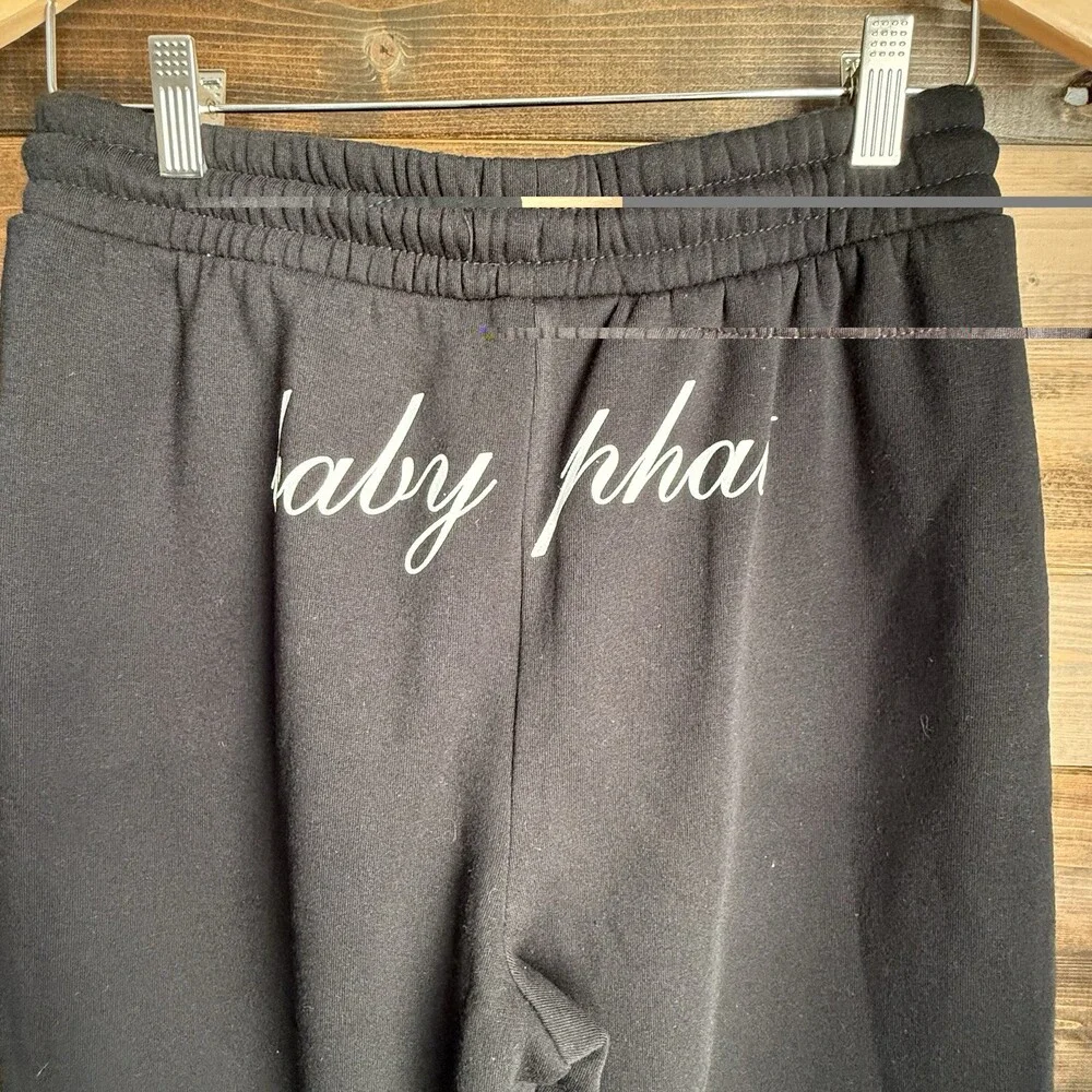 Baby Phat Women L Black Wide Leg Flare Sweatpants Gorpcore Y2K Streetwear NWT